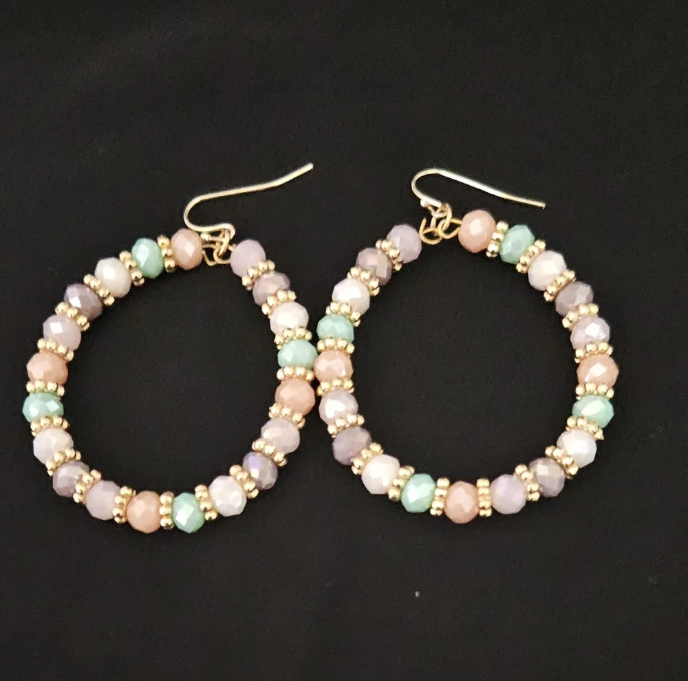 Elegant Beaded Hoop Earrings